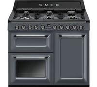 Smeg Victoria TR103GR - Cuisinière (four à deux étages) - pose libre - largeur : 100 cm - profondeur : 65.5 cm - hauteur : 102.5 cm - avec système auto-nettoyant - Gris ardoise Gris ardoise G