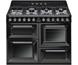 Smeg Victoria TR4110BL1 - Cuisinière (four à deux étages) - pose libre - largeur : 110 cm - profondeur : 60 cm - hauteur : 91 cm - noir