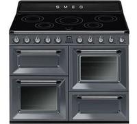 Smeg Victoria TR4110IGR2 - Cuisinière (four à deux étages) - pose libre - largeur : 110 cm - profondeur : 60 cm - hauteur : 90 cm - avec système auto-nettoyant - Gris ardoise Gris ardoise G