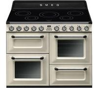 Smeg Victoria TR4110IP2 - Cuisinière (four à deux étages) - pose libre - largeur : 110 cm - profondeur : 60 cm - hauteur : 90 cm - avec système auto-nettoyant - crème Crème G