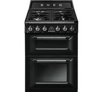 Smeg Victoria TR62BL - Cuisinière (four à deux étages) - pose libre - largeur : 60 cm - profondeur : 60 cm - hauteur : 103.5 cm - noir Noir G