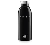 Smeg x 24Bottles Clima Bottle, Gourde Isotherme 500 ml, WBF01BL, Bouteille Inox 18/8 de Qualité Alimentaire, Double Paroi Isolante et Fermeture Hermétique, 24h Froid & 12h Chaud, Noir