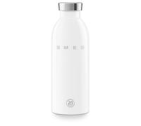 Smeg x 24Bottles Clima Bottle, Gourde Isotherme 500 ml, WBF01WH, Bouteille Inox 18/8 de Qualité Alimentaire, Double Paroi Isolante et Fermeture Hermétique, 24h Froid & 12h Chaud, Blanc