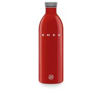 Smeg x 24Bottles Urban Bottle, Gourde 1l WBF02RD, Bouteille Inox 18/8 de Qualité Alimentaire, Non Isotherme, Fermeture Hermétique, Rouge