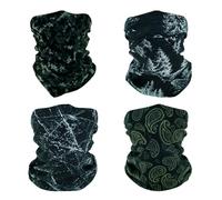 SMEHCF 4 Bandanas Polyvalents pour Femmes Hommes Bandeau Cagoule Cheveux Foulard Visage Demi Masque Cache-Cou Respirant Réutilisable Lavable Pin Neige Montagne Noir