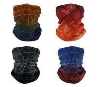 SMEHCF 4 Bandanas Polyvalents pour Femmes Hommes Bandeau Cagoule Cheveux Foulard Visage Demi Masque Cache-Cou Respirant Réutilisable Lavable Vert Orange Rouge Noir Bleu Dégradé Couleur