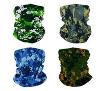 SMEHCF 4 Bandanas Polyvalents pour Femmes Hommes Bandeau Cagoule Cheveux Foulard Visage Demi Masque Cache-Cou Respirant Réutilisable Lavable Marais Forêt Océan Camouflage Numérique