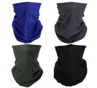 SMEHCF 4 Bandanas Polyvalents pour Femmes Hommes Bandeau Cagoule Cheveux Foulard Visage Demi Masque Cache-Cou Respirant Réutilisable Lavable Noir Gris Bleu Vert Armée