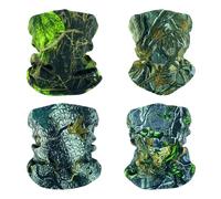 SMEHCF 4 Bandanas Polyvalents pour Femmes Hommes Bandeau Cagoule Cheveux Foulard Visage Demi Masque Cache-Cou Respirant Réutilisable Lavable Camo Forêt