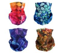 SMEHCF 4 Bandanas Polyvalents pour Femmes Hommes Bandeau Cagoule Cheveux Foulard Visage Demi Masque Cache-Cou Respirant Réutilisable Lavable Goutte Pluie Rainbow Hive Violet