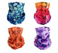 SMEHCF 4 Bandeau Bandana Cagoule Demi Masque Bouclier Tête Écharpe Cheveux Cache-Cou Chapeau Polyvalent Pour Femmes Hommes Respirant Réutilisable Lavable Camo Goutte =Pluie Bleu Arc-En-Ciel Jaune