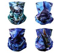 SMEHCF 4 Bandeau Bandana Cagoule Demi Masque Bouclier Tête Écharpe De Cheveux Cache-Cou Chapeau Polyvalent Pour Les Femmes Hommes Respirant Réutilisable Lavable Thon Espadon Dauphin Requin