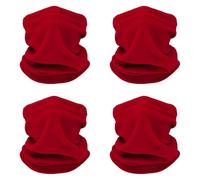 SMEHCF 4 Cache-cou multifonction pour femme et homme cache-cou écharpe demi-masque pour visage ski pêche randonnée cyclisme moto respirant lavable coupe-vent Rouge vif