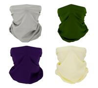 SMEHCF 4 Rafraîchissants Cache-cou Polyvalents Bandanas pour Femmes Hommes Bandeau Cagoule Cheveux Foulard Demi Masque Vert Armée Beige Gris Clair Violet Foncé