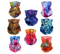 SMEHCF 8 Bandanas Multifonctions pour Femmes Hommes Bandeau Cagoule Cheveux Foulard Visage Demi-Masque Airsoft Paintball Cache-Cou Respirant Réutilisable Lavable Arc-En-Ciel Aquarelle