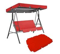 SMELEDFCFK 2 3 Places Toit De Rechange pour Balancelle De Jardin Housse De Rechange pour Balancelle Hollywoodienne Toit De Balançoire Imperméable Canopée en Tissu Oxford(Red,75x52in/190x132cm)