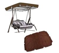 SMELEDFCFK 2 3 Places Toit De Rechange pour Balancelle De Jardin Housse De Rechange pour Balancelle Hollywoodienne Toit De Balançoire Imperméable Canopée en Tissu Oxford(Brown,98x73in/249x185cm)