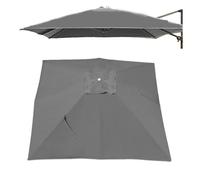 SMELEDFCFK 2.5×2.5m 3×3 Housse De Rechange pour Parasol Déporté Toile De Rechange pour Parasol Carré Dessus De Parapluie De Rechange 8 Baleines Anti-UV/Étanche(Grey,300x300cm(10'x10'))