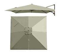 SMELEDFCFK 2.5×2.5m 3×3 Housse De Rechange pour Parasol Déporté Toile De Rechange pour Parasol Carré Dessus De Parapluie De Rechange 8 Baleines Anti-UV/Étanche(Light Khaki,250x250cm(8'x8'))