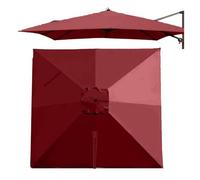 SMELEDFCFK 2.5×2.5m 3×3 Housse De Rechange pour Parasol Déporté Toile De Rechange pour Parasol Carré Dessus De Parapluie De Rechange 8 Baleines Anti-UV/Étanche(Burgundy,250x250cm(8'x8'))