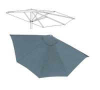 SMELEDFCFK Φ270cm/Φ300cm Toile De Remplacement pour Demi-Parasol 5 Baleines Tissu De Rechange pour Parasol De Terrasse Anti-UV/imperméable(Grey,10ft/300cm)