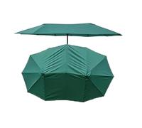 SMELEDFCFK 460x270cm Toile De Rechange pour Parasol Grand Housse De Rechange pour Parasol Double Auvent De Rechange pour Parasol D'extérieur 12 Baleines pour Jardin/Terrasse(Dark Green)