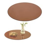 SMELEDFCFK 50cm 80cm 100cm Plateau De Table Rond en Verre Trempé, Dessus De Table Remplacement Table Basse, Plateau De Table À Manger en Verre, Marron Vitre Plaque(50cm(20in))
