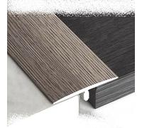 SMELEDFCFK 90cm Bande De Seuil Bande De Transition De Plancher en T Bande De Transition De Sol Autocollante Profilé De Transition en PVC Découpable(Striped Grey)