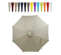 SMELEDFCFK Auvent De Parasol De Remplacement 6/8 Baleines Toile De Rechange pour Parasol 2m 2.5m 2.7m 3.0m Housse De Rechange pour Parasol De Terrasse pour Jardin Cour(Light Grey,2m/6.5FT(8-Ribs))
