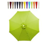 SMELEDFCFK Auvent De Parasol De Remplacement 6/8 Baleines Toile De Rechange pour Parasol 2m 2.5m 2.7m 3.0m Housse De Rechange pour Parasol De Terrasse pour Jardin Cour(Grass Green,2.7m/9FT(6-Ribs))