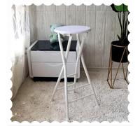 SMELEDFCFK Blanc/Noir Tabourets De Cuisine Pliant, Tabouret De Bar Moderne avec Repose-Pieds, Tabourets Pliable avec Pieds en Métal, Tabourets Hauts pour Cuisine Café Bistro(White)