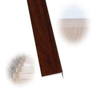 SMELEDFCFK Bordure D'escalier Grain De Bois Nez De Marche Profil D'angle 100cm 90cm 120cm, Marches D’escalier Forme En L En Métal Antidérapant Nez De Marche Imperméable/robuste(Light walnut,L 48in/120