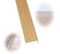 SMELEDFCFK Bordure D'escalier Grain De Bois Nez De Marche Profil D'angle 100cm 90cm 120cm, Marches D’escalier Forme En L En Métal Antidérapant Nez De Marche Imperméable/robuste(Light oak,L 40in/100CM)