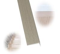SMELEDFCFK Bordure D'escalier Grain De Bois Nez De Marche Profil d'angle 100cm 90cm 120cm, Marches D’escalier Forme en L en Métal Antidérapant Nez De Marche Imperméable/Robuste(Grey Oak,L 48in/120CM)