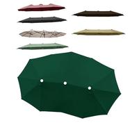 SMELEDFCFK Housse De Rechange pour Parasol Grand Auvent De Parasol Double Face 460x270cm Toile De Remplacement pour Parasol De Terrasse Toile De Parasol 12 Baleines(Dark Green)