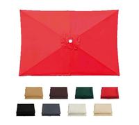 SMELEDFCFK Housse De Rechange pour Parasol Rectangle Auvent De Rechange pour Parasol De Terrasse 3×2m Tissu De Rechange pour Parasol D'extérieur 6 Baleines(Red)