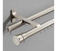 SMELEDFCFK Rail De Rideau Fixation Murale En Aluminium, Tringle A Rideaux Double Système De Rail De Rideau, Tringle A Rideau Romaine Pour Fenêtre Chambre Salon, Coulissant Muet(Grey,3.1m/10.2ft)