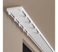 SMELEDFCFK Rail De Rideaux À Double Rangée Robuste, 1.0-6.0m Système De Rail De Rideau De Plafond, Kit De Rail De Rideau Plafond Séparateur De Pièce Muet Pour Rideaux Chambre(9.5ft(2.9m))