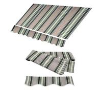 SMELEDFCFK Rayé Tissu De Remplacement pour Auvent, Tissu Rétractable pour Auvent De Terrasse, Toile pour Store Banne Protection Solaire Extérieur pour Pont Porte Fenêtre(Khaki,22.9x6.5ft/7X2M)