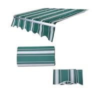 SMELEDFCFK Rayé Tissu De Remplacement pour Auvent, Tissu Rétractable pour Auvent De Terrasse, Toile pour Store Banne Protection Solaire Extérieur pour Pont Porte Fenêtre(Green,6.5x5ft/2X1.5M)