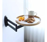 SMELEDFCFK Table Murale Pliable pour Petits Espaces, Table Basse Rabattable Rond Table Murale, Table Pliante Chambre Petit Etagere Flottante