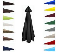 SMELEDFCFK Tissu De Parasol De Rechange Pour Parasol De Terrasse Jardin Cour, Toile De Parasol De Rechange Extérieur 200/230/250/270/300/350cm 6/8 Baleines Housse De Rechange Pour Parasol(Black,3m/10f