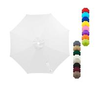 SMELEDFCFK Tissu De Rechange pour Parasol D'extérieur Housse De Rechange pour Parasol 8 Baleines Toile De Rechange pour Parasol 300/350/400cm Dessus De Parapluie(White,4m(13FT)/8-Ribs)