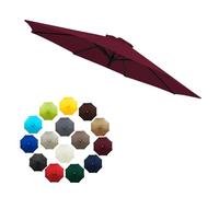 SMELEDFCFK Tissu De Rechange Pour Parasol D'extérieur Pour Parasol 6 Baleines/8 Baleines, 2/2.3/2.5/2.7/3m Toile De Parasol De Jardin, Housse De Rechange Pour Parasol Universelle(Wine Red,(10FT)3m/6-R