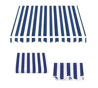 SMELEDFCFK Tissu De Rechange pour Store Banne Rayé Bleu Et Blanc 200cm 300cm 400cm 500cm 600cm Toile De Remplacement pour Auvent De Terrasse Toile De Pare-Soleil(16x8.2ft/4.9X2.5M)