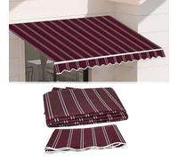 SMELEDFCFK Tissu De Remplacement pour Auvent De Terrasse Rayé Tissu De Rechange pour Store Banne Rétractable Imperméable Toile De Rechange pour Auvent Anti-UV(10x5ft/3X1.5M)