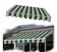 SMELEDFCFK Tissu De Remplacement pour Auvent De Terrasse Rayé Vert, Tissu De Rechange pour Store Banne Imperméable, Toile De Abri Pare-Soleil Extérieur pour Pont/Cour((20x5ft) 6X1.5M)
