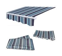 SMELEDFCFK Tissu De Remplacement pour Auvent De Terrasse Rétractable Toile D'auvent Rayé Toile De Remplacement pour Auvent Imperméable Couverture D'auvent((16x10ft) 4.9X3.0M)