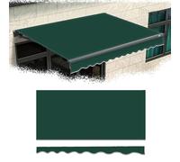 SMELEDFCFK Toile De Rechange Tissu D'Auvent De Terrasse Extérieur 200cm 300cm 400cm Toile D'auvent Rétractable Auvent Polyester Imperméable sans Cadre(Green,13x6.5ft/400x200cm)