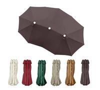 SMELEDFCFK Toile De Remplacement Grand pour Parasol Double Housse De Rechange pour Parasol 4.6m Toile De Parasol 12 Baleines Auvent De Parasol XXL(Brown)